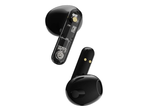 Streetz T150 TWS earphones, Transparent, Black, Trådløs, Samtaler/musikk, 20 - 20000 Hz, 37 g, Hodesett, Svart