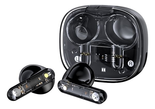 Streetz T150 TWS earphones, Transparent, Black, Trådløs, Samtaler/musikk, 20 - 20000 Hz, 37 g, Hodesett, Svart