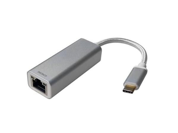 DELTACO - Nettverksadapter - USB-C 3.1 - 2.5GBase-T x 1 - grå