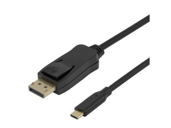 DELTACO 8K USB-C/DisplayPort-kabel 7680x4320 30Hz 1m svart
