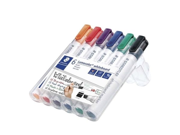 Staedtler 351 B WP6, 6 stykker, Svart, Blå, Grønn, Oransje, Rød, Fiolett, Hvit, Hvit, Polypropylen (PP), 2 mm