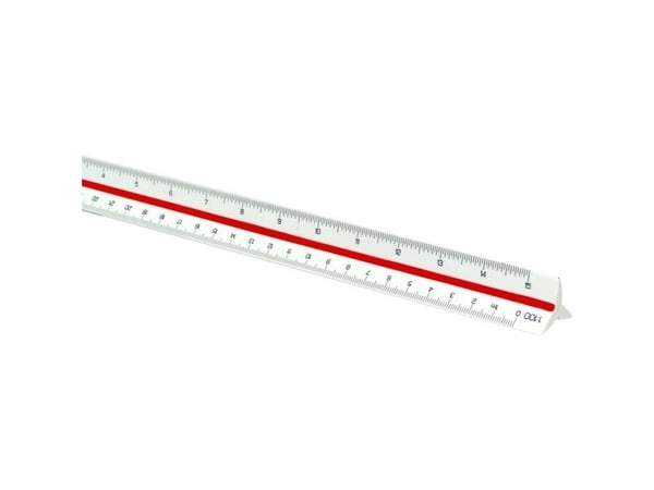 Målestok trekantet Linex 313 1:2,5:5:10:20:50:100