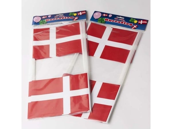 Flag pappers på pind 14,5x19 cm - (10 stk.)