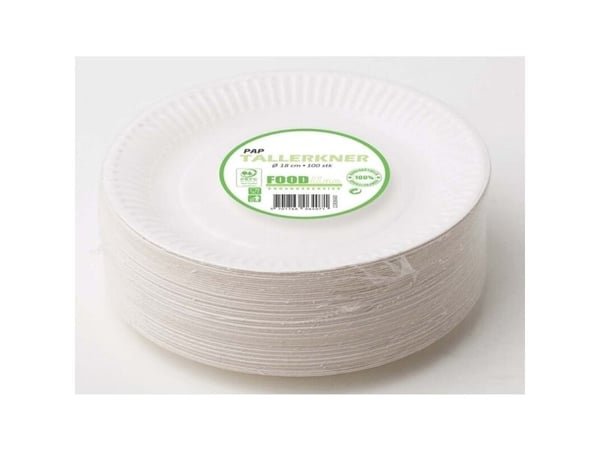 Tallerken frokost pap 18 cm 100kpl/pakkaus - (100 kpl)