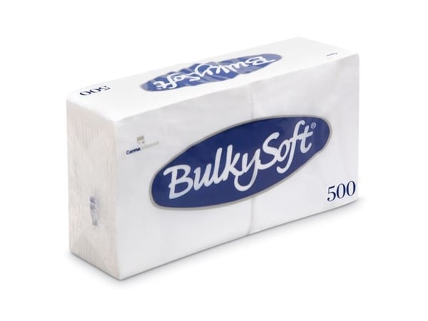 Kaffeservietter, BulkySoft, 1/4-fold 1 lag, hvid 240mmx240mm, 19g/m2, pakke a 500 stk