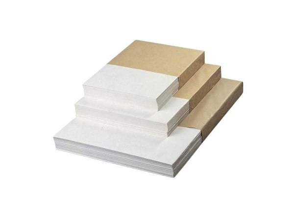 Kraftpapir, 55 g/m2, 450 x 600 mm, hvid Kraftpapir, pakke a 10 kg palle a 60 kartoner, Fødevaregodke