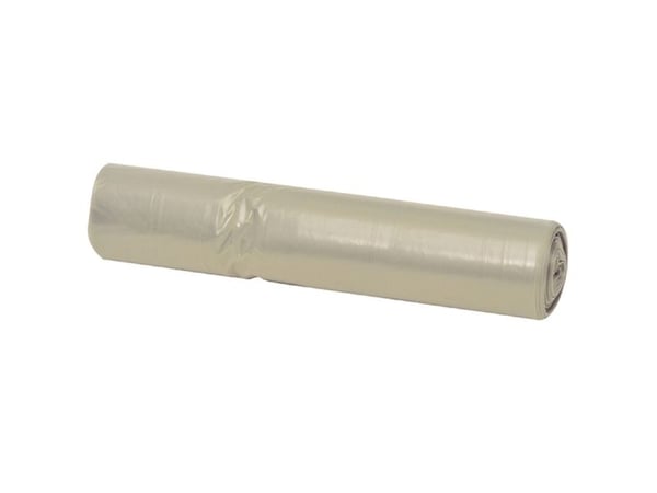 Affaldssække, 70 µm, 700 x 1100 mm genanvendt LDPE, transparent kapacitet 100l, rulle a 10 poser - (10 stk.)