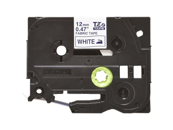 Brother - Tøy - hvit, blå - Rull (1,2 cm) 1 kassett(er) tape - for P-Touch PT-1010, 1080, 1090, 1230, 1290, 18, 2100, 2110, 2430, 3600, 7100, 9800,...