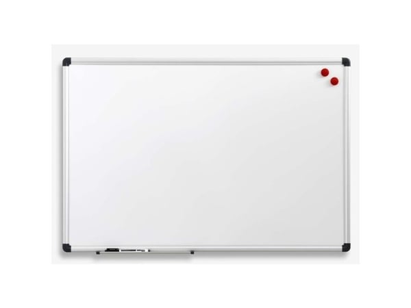 Whiteboard 150x120 cm magnetisk med aluminiumsramme inkl. 1 marker og 2 magneter