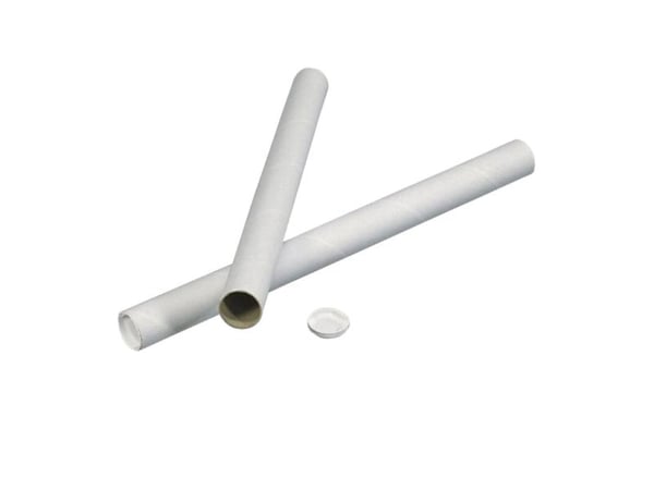 Paprør, indvendig diameter 70.0 mm længde: 745 mm, vægtykkelse: 2.000 mm træfibre, hvid, hvidt plast - (24 stk.)