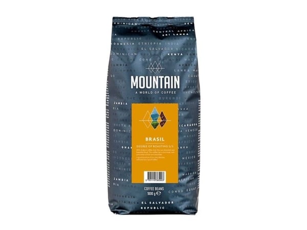 Kaffe Mountain Brasil hele bønner 1kg/ps - (karton á 6 poser)