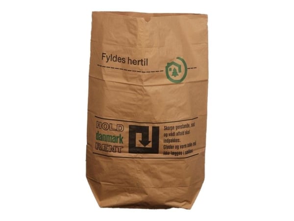 Papirsæk, 700 x 950 mm, sidefalset Kraftpapir, Papir, limet, brun Hold Danmark Rent, pakke a 50 stk - (50 stk.)