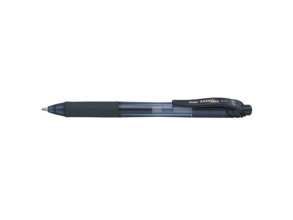 Pentel Energel X, Uttrekkbar gelépenn, Svart, Svart, Translucent, Plastikk, Gummi, Gummi, Ambidekstriøs