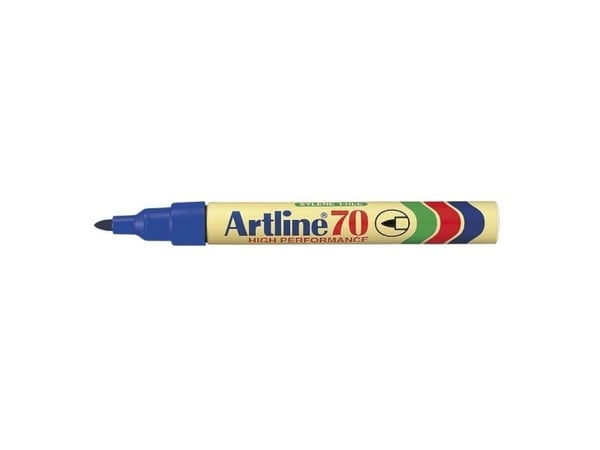 Marker, Artline, EK70, 1,5MM, Spids, blå permanent - (12 stk.)