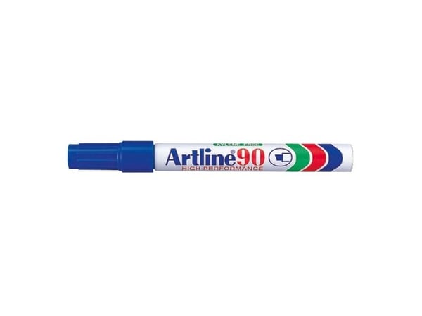 Marker, Artline, EK90, 2-5MM, Rund spids blå, permanent - (12 stk.)