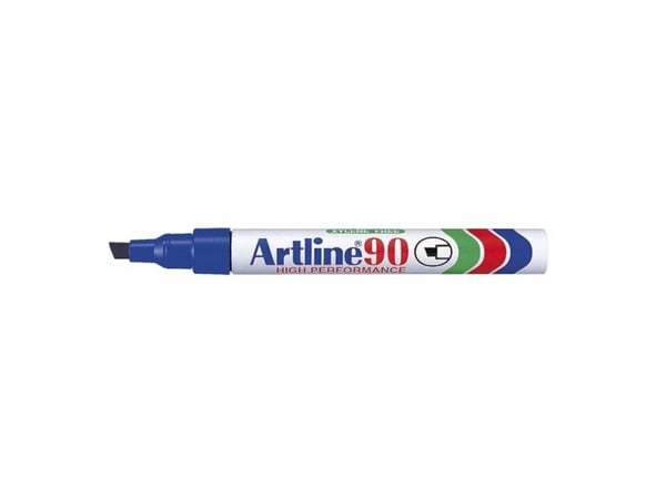 Marker, Artline, EK90, 2-5MM, Rund spids blå, permanent - (12 stk.)