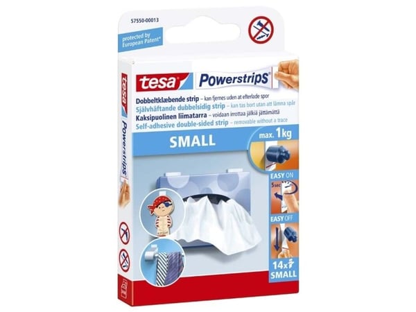 Power strips, TESA Adhesive tape, hvid pakke a 14 stk