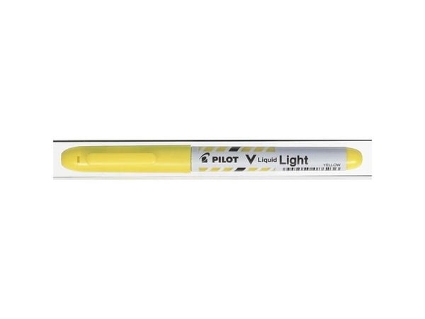 Tekstmarker, Pilot V-Liquid, SW-VLL-Y 3,3MM, Skrå spids, gul - (12 stk.)