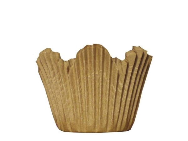 Muffin form, Rund, højde 35 mm indvendig diameter 49.0 mm Pergamentpapir, brun, pakke a 1000 stk Flo