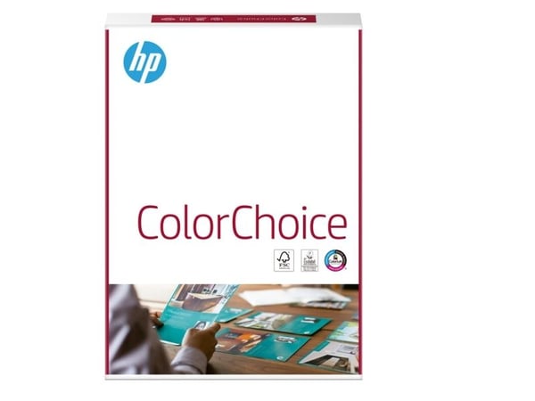 HP, ColorChoice, hvid, Kopipapir træfri ECF, 160g/m2, 210mm x 297mm, A4 Smal bane, pakke a 250 ark,
