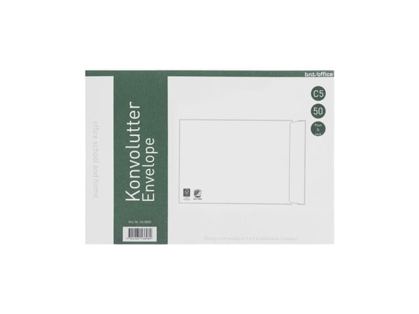 Kuverter C5P 80g Peel & Seal 162x229 mm hvid - (50 stk.)