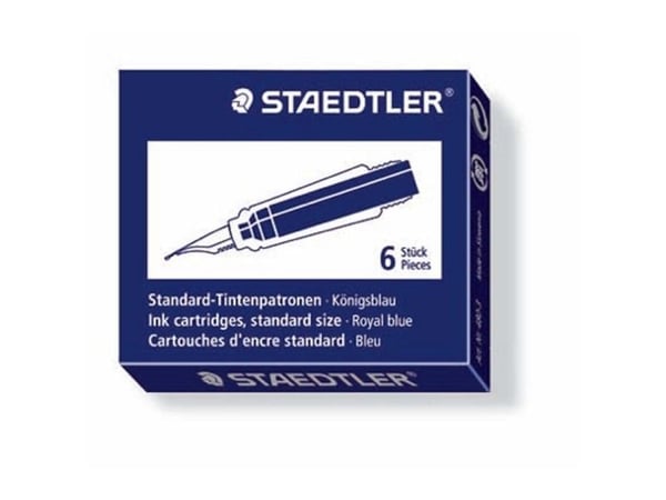Bläckpatron/Refill, Staedtler, 480, blå, förpackning om 3 st
