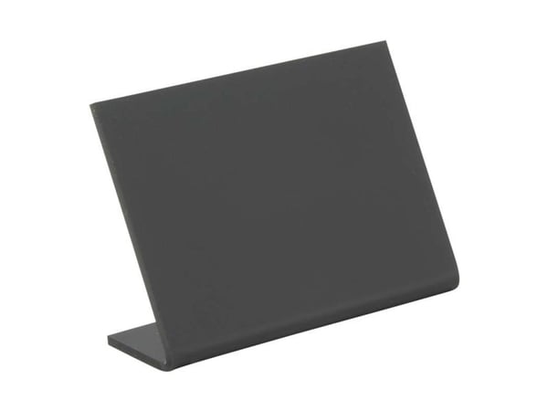 Securit® L-muotoinen A8-akryylinen pöytäkyltti mustana - 5 kappaleen sarja.
