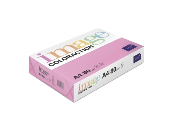 Image, Coloraction, Malibu/néon pink Kopipapir, træfri ECF, 80g/m2, 210mm x 297mm, A4, Smal bane, pa