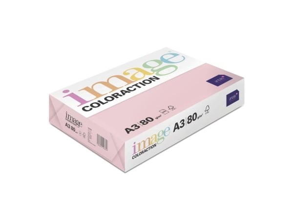 Image, Coloraction, Tropic/pale pink Kopipapir, træfri ECF, 80g/m2, 420mm x 297mm, A3, Bred bane, pa