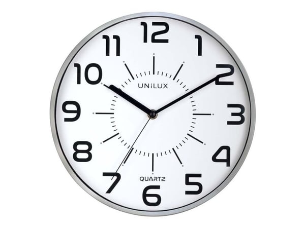 Unilux POP, Vegg, Quartz clock, Rund, Grå, Akrylonitril-butadien-styren (ABS), Plast, Glass