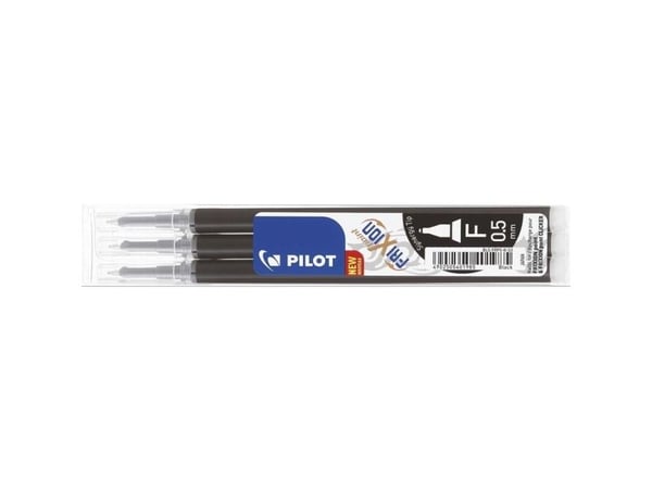 Rullakasetti Pilot FriXion Point, hieno, musta, 3 kpl.