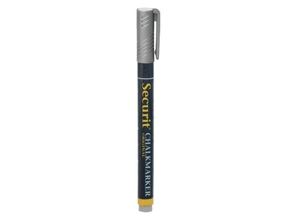 Securit® original kridtmarker med rund spids i sølv - (12 stk.)