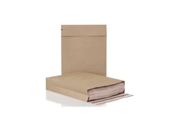 Forsendelsespose i Papir, 250 x 350 mm Kile i siden, krydset bund, Kraftpapir Kraftpapir 2 selvklæbe - (250 stk.)