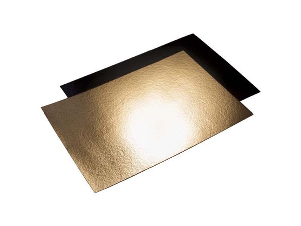 Kagepap, Rektangulærx 500 mm kraft/PE, guld/sort, pakke a 25 stk Kraftig