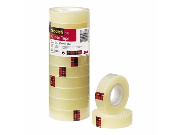 Tape Scotch 508 transparent 15mm x 33m - (33 meter per rulle x 10 ruller)