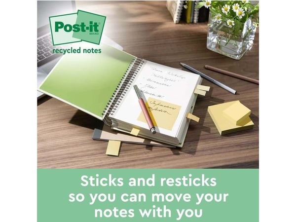 Post-It 7100284576, firkant, Gult, Papir, 100%, 47,6 mm, 47,6 mm