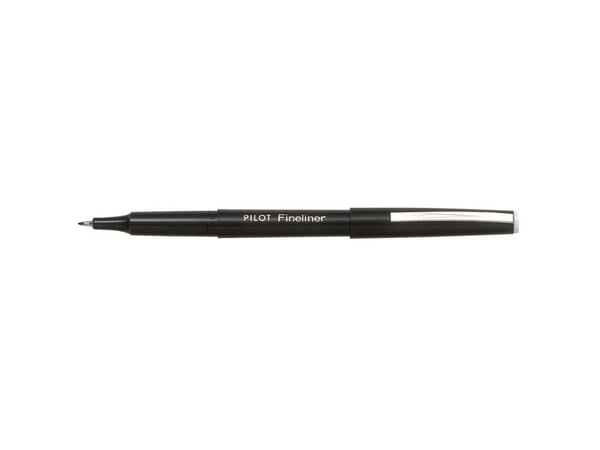 Pilot SW-PPF, Musta, Musta, Pyöreä, Vesipohjainen muste, 0,4 mm, Metalli