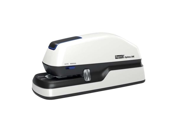 Rexel Optima 20 - Elektrisk stiftemaskin - 20 ark - 26/6, No.56 - svart, sølv, oransje