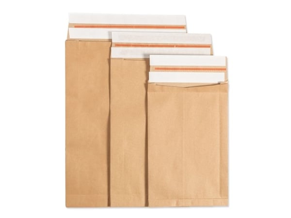 Forsendelsespose i Papir, Master'in Expert, 250 + 50 x 350 x 50 mm Kile i siden, krydset bund, Kraft - (100 stk.)