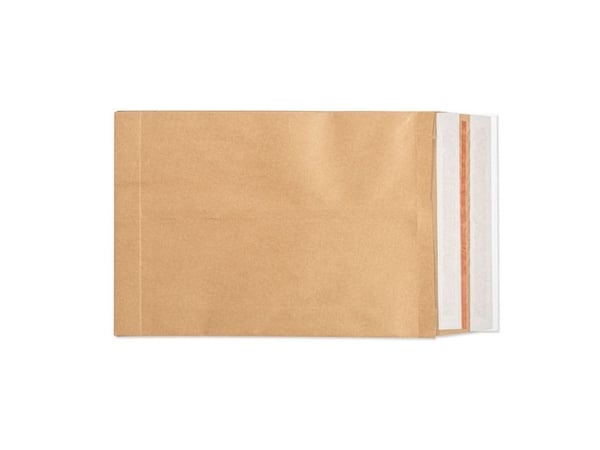 Forsendelsespose i Papir, Master'in Expert, 250 + 50 x 350 x 50 mm Kile i siden, krydset bund, Kraft - (100 stk.)