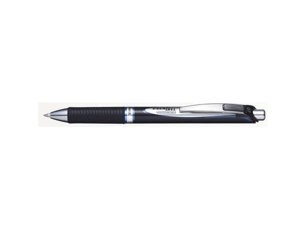 Pentel EnerGel, Uttrykkbar kulepenn med hengefeste, Sort, Sort, Medium, Rund, Ambidekstriøs