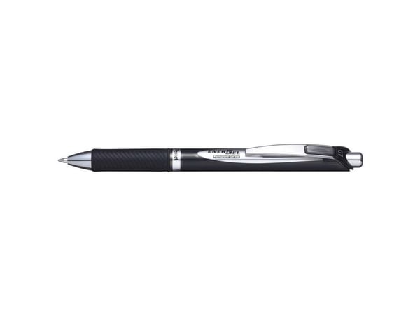 Pentel EnerGel, Uttrykkbar kulepenn med hengefeste, Sort, Sort, Medium, Rund, Ambidekstriøs