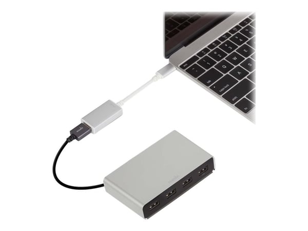 Moshi - USB-adapter - USB-C (hane) vändbar till USB typ A (hona) - USB 3.1 Gen 1 - 3 A - silver