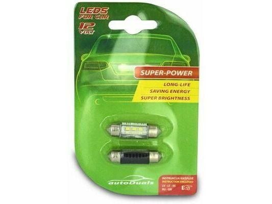 Bil-LED-pærer SV8.5 3SMD 36 mm 2 stk
