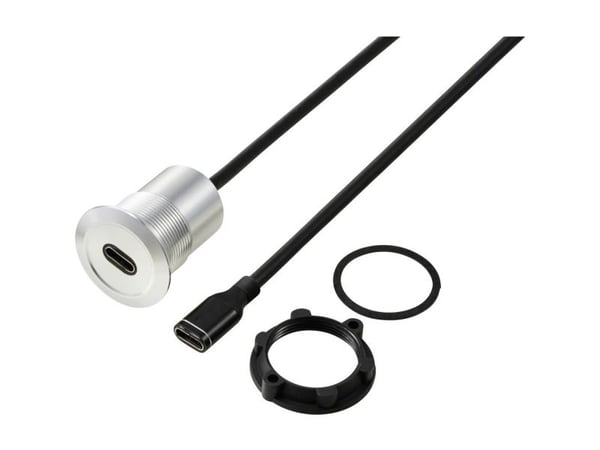 USB-C® (3.1) hann/hunn kabel 1 m sølv TC-13376300 TRU COMPONENTS (1 stk.)