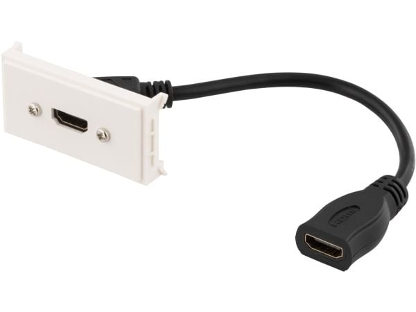 Deltaco Liitinpaneeli, 1xHDMI, 0,2m, valkoinen, musta