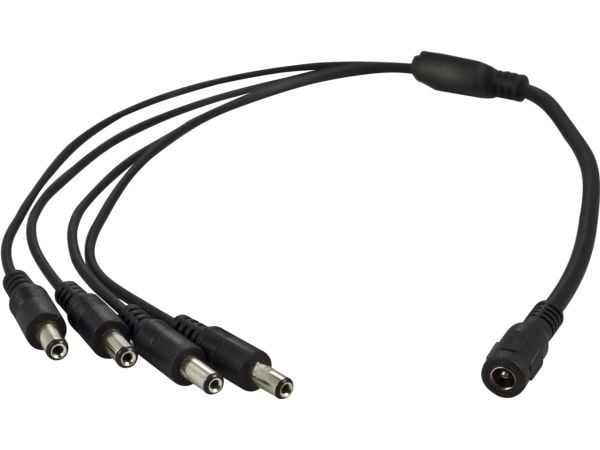 DELTACO - Strøm-splitter - DC jackstik 5,5 x 2,1 mm (han) til DC jackstik 5,5 x 2,1 mm (hun) - DC 12 V - 40 cm - lajittelu