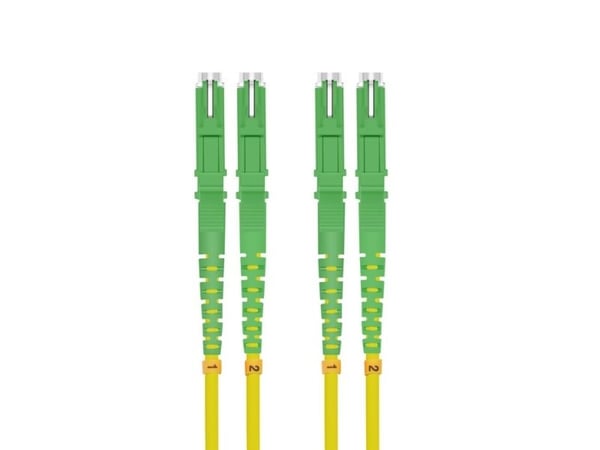 Helos valokaapeli E2000® APC/E2000® APC (LSH) duplex 9/125µm OS2 keltainen 1.0m 1.0m