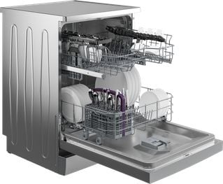 Beko b300 BDFN26430S, Frittstående, Full størrelse (60 cm), Sølv, Knapper, LED, 1,3 m