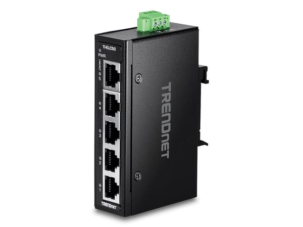 TRENDnet TI-ELC50 - Version V1 - switch - industrial, mini - 5 x 10/100 - DIN-skinnemonterbar, veggmonterbar - TAA-samsvar